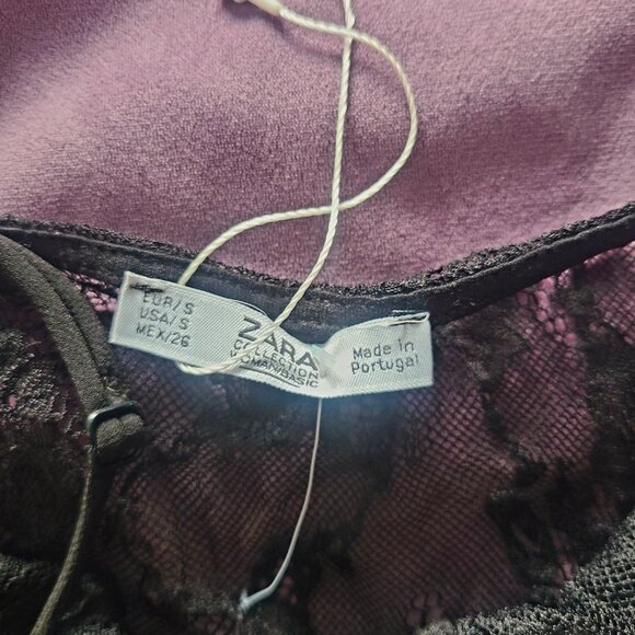 New Zara lace Teddy Black bodysuit sz small - Picture 4 of 5